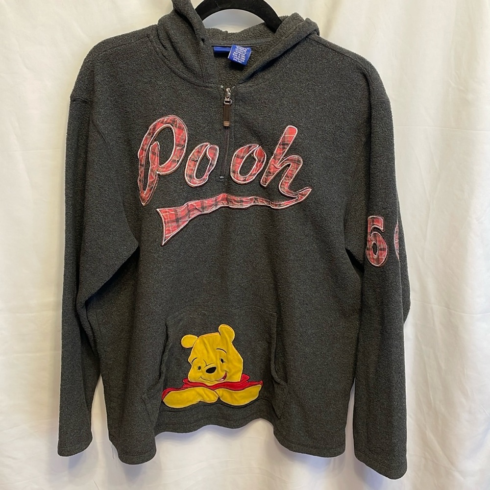 Disney Winnie‎ the Pooh Quarter Zip Hoodie Kangaroo Pocket  XL Magical Nostalgia